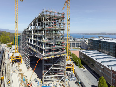 Verwaltungs-Industriegebäude JTI, Bauarbeiten - kleine Darstellung