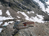 Berghütte am Moirygletscher